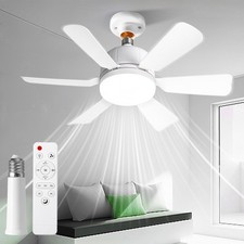 20in Dimmable E27 Socket Ceiling Fan Light 3C...