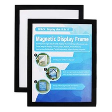 Window Sign Holder - Plastic Picture Frames 8.5x11'' - Double 2Pack Black