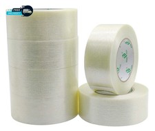 6PACK Reinforced Packing Tape, 5.5Mil 2Inx 60Yds, Heavy Duty Fiber Strapping