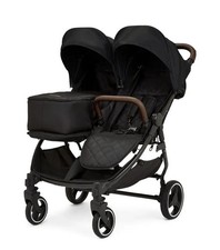 Brand new Ickle Bubba Venus Double Pushchair with bassinet in Black/tan RRP £400