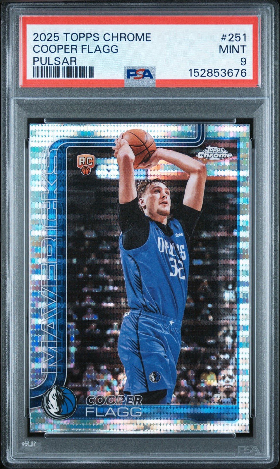2025-26 Topps Chrome - Cooper Flagg #251 Pulsar Refractor (RC) PSA 9
