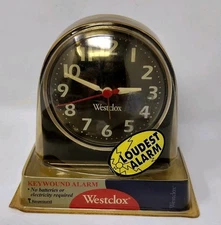 Vintage USA Made Westclox Keywound Wind-Up Alarm Clock   Clarion 15738 