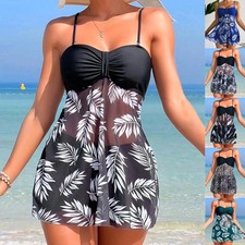 Ladies Tankini 2PCS/Set Swim Dress Boyshorts Swimwear Swimming Costume Swimsuit
