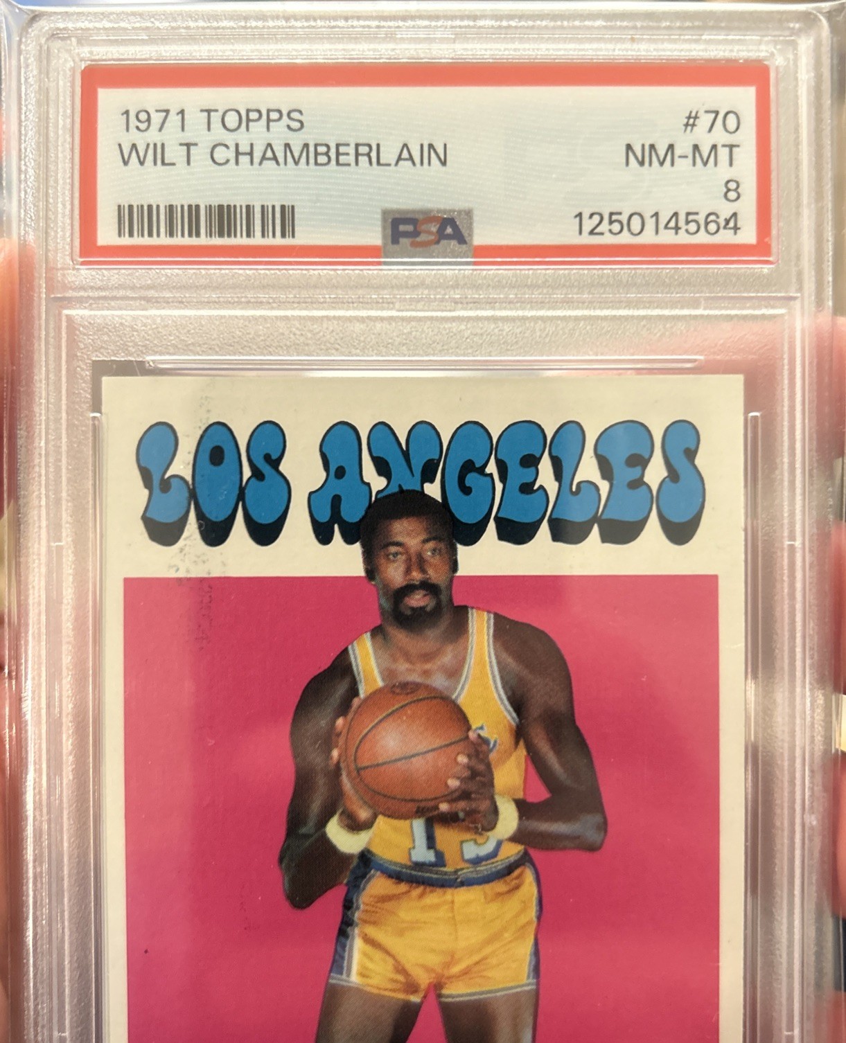 1971 Topps Wilt Chamberlain 70 CENTERED & SHARP Lakers Legend PSA 8 ++++ view 2