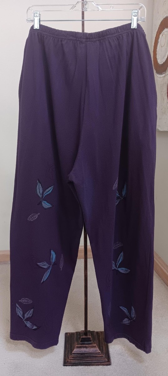 BLUE FISH 1998 SIMPLE Pant in Amaranth Kale -Sz 2 -HAND-PAINTED & Artist Signed! View 2