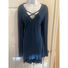 FREE PEOPLE Navy Crisscross Knit Dress Tunic