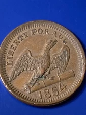 1864 Liberty For All America Patriotic Civil War Token Eagle On Cannon