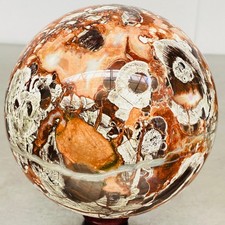 Natural Money agate Crystal Sphere Ball healing 2960G