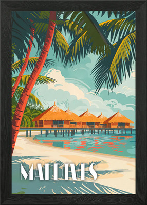 Malediven Beach Bliss Gerahmtes Wandbild Poster Leinwanddruck Bild