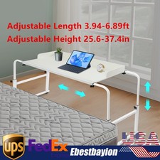Movable Desk Over Bed Table For Laptop Computer Adjustable Height With Wheels