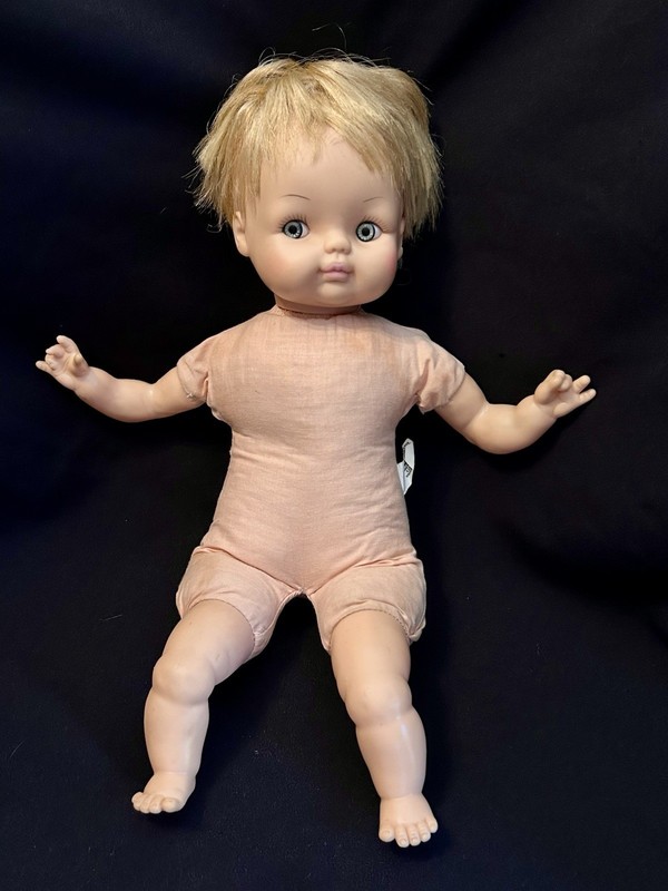 VTG 1970 HORSMAN 14” BABY DOLL Blonde Hair Blue Eyes Vinyl & Cloth CUTE FACE