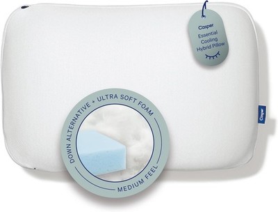 Casper Sleep Essential Cooling Hybrid Pillow, Standard Size   Dual-Sided Foam & 