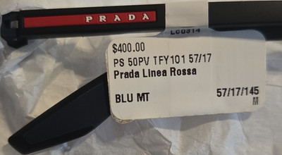 Prada Linea Rossa PS 50PV TFY101 Blue Metal Full Rim Eyeglasses 57/17/145