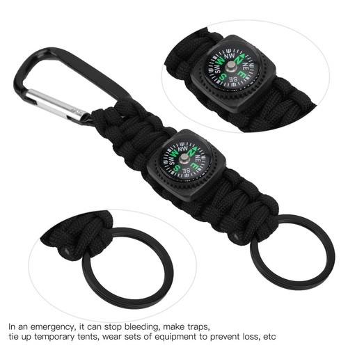 (Outdoor Survival Paracord Armband mit Kompass 7 Kern Paracord Schlüsselanhänger GF - Bild 22 von 22