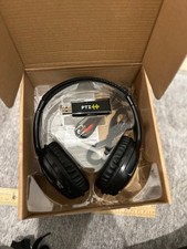 NEW PTI-908 RF Wireless Listener Headphones With FM Scan USB Transmitter New OB