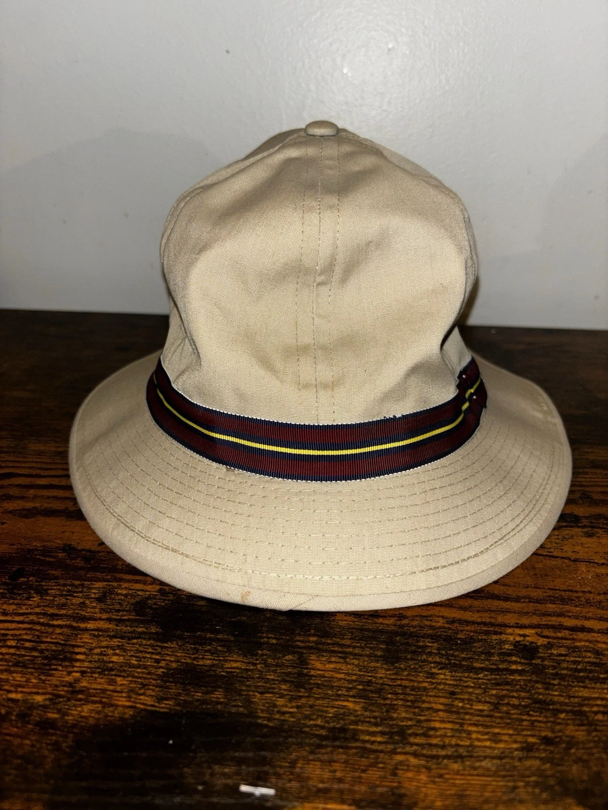 VTG Brooks Brothers Sailing Hat Classic Beige 2" Brim Newport Yachting Women’s