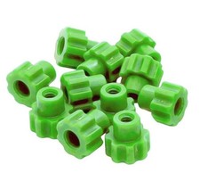 Nylon PLASTIC GREEN Knurled Thumb Nut, 10-24, Qty 25