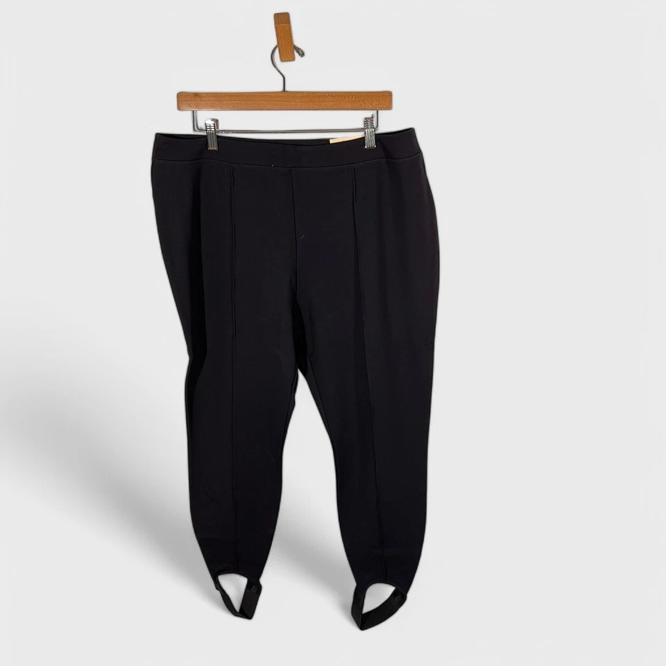 Soft Surroundings 黑色马镫裤女式娇小 XL 极简主义经典新品 — 第 3/4 张图片