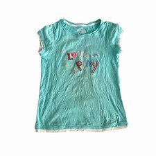 Y2k Gap Aqua Blue Embroidered Baby Tee Shirt Girl's Size M