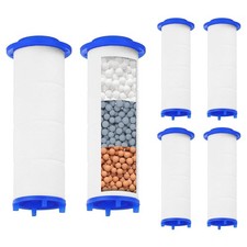 6 Pcs Shower Head Filter 2.6 Inch PP Cotton with Calcium Balls