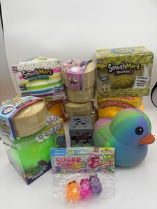 Squishy Bundle Crazy Fun, SmushMart Fruit, Squeezy & Squeeze Lot of 13