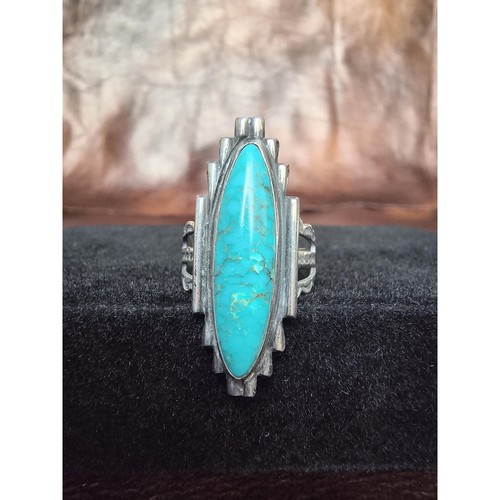 Vintage Sterling Silver Turquoise Ring – Southwestern – Size 6.5