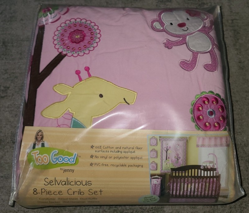4 pc Too Good By Jenny Flutter Reversible Nursery Crib Bedding Set NIP