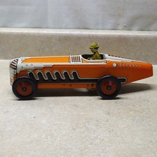 Vintage Marx Toys Tin Wind-Up Car, Open Wheel With Driver, 13"
