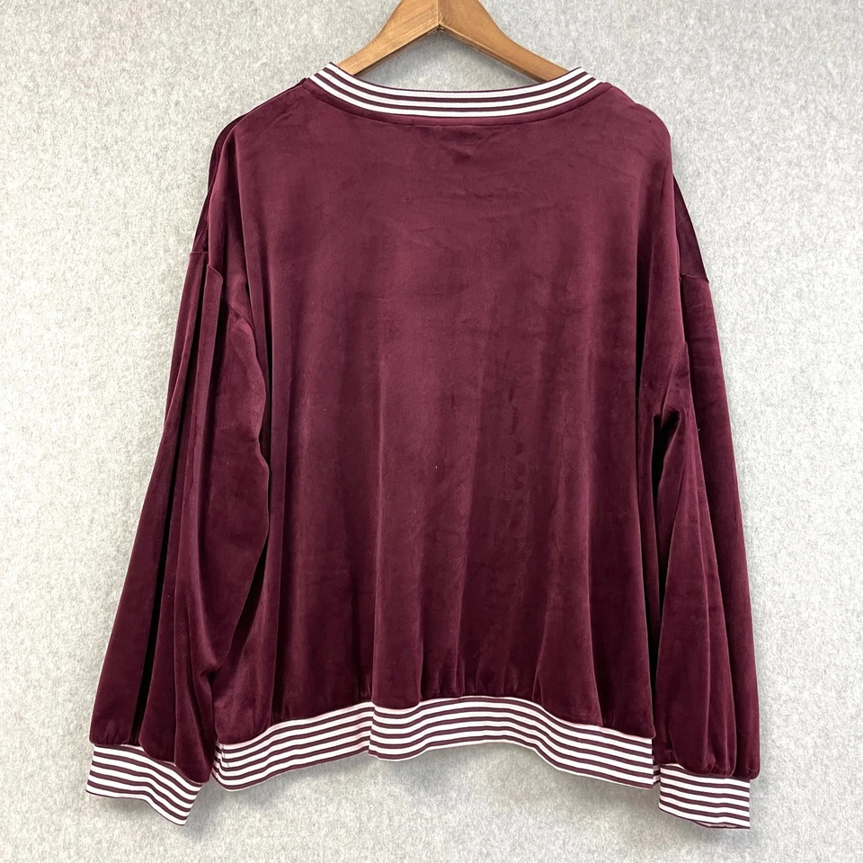 Оттенок велюровая пижама комплект плюс размер 1 X сливы фиолетовый гостиной сна уютный мягкий минималистский - Изображение 4 из 4