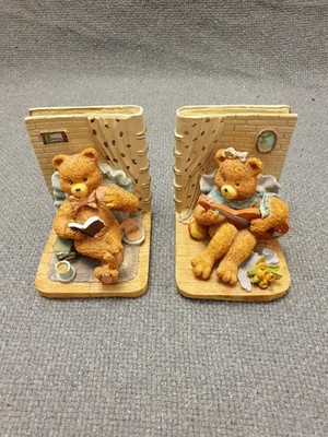 Schöne Keramik Teddybär Buchstützen Deko Regal Ornamente Wohndeko sehr guter Zustand