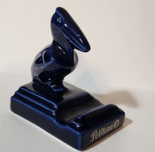 RARE Vintage Pelikan Fountain Pen Stand Desk Holder Base Cobalt Blue