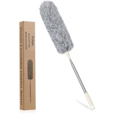 Telescopic Duster, Microfibre Duster, Up to 243 cm Length, with Stainless Ste...