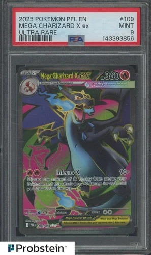 2025 Pokemon PFL EN #109 Mega Charizard X ex Ultra Rare PSA 9 MINT