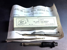 Lee's Rug Needle 90, Original Box, 2 needles , 1 Holder and instructions