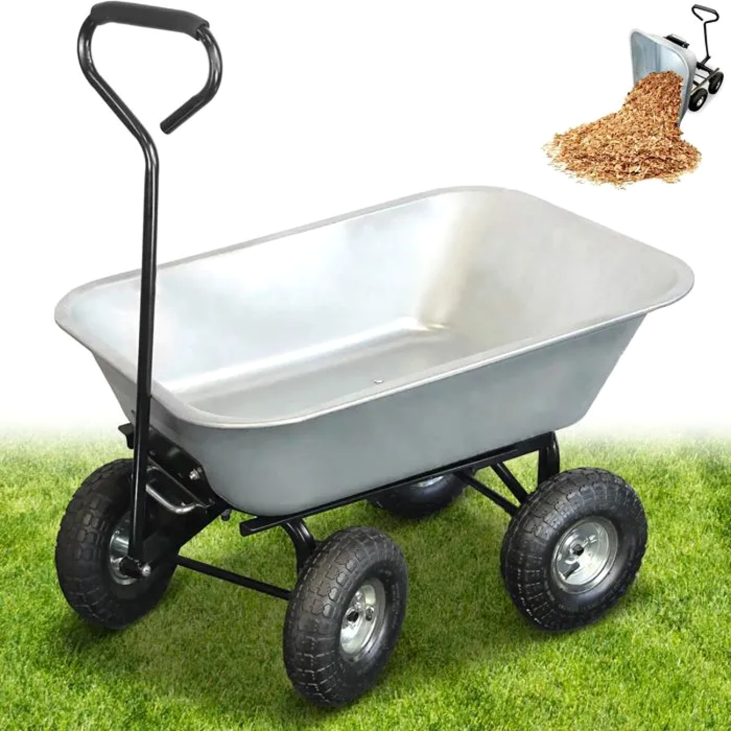 Brouette stable FISHTEC pour transporter de lourdes charges sans mal de dos