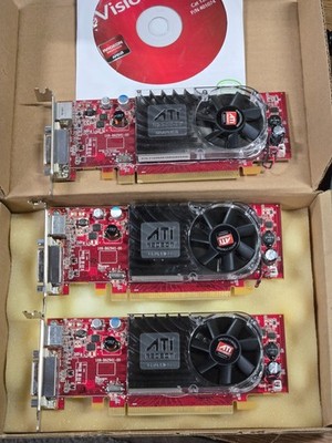 LOT 3 Dell ATI Radeon HD 3450 256MB PCIe x16 DMS-59 Full Height Video Card Y103D