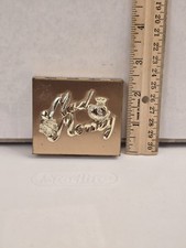 VTG "Mad Money" Compact/Pocket Box/ Coin Holder: Brass?? Well-loved **LOOK**