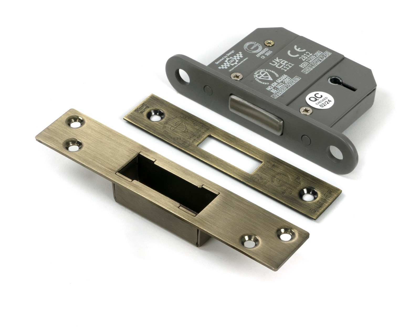 From The Anvil 51428 Aged Brass 2.5"" 5 Lever BS Dead Lock KA