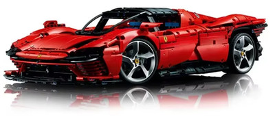 Klemmbaustein roter Supersportwagen 3778 Teile - 59 cm Technik Modell