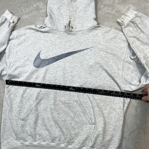 THRASHED VTG Nike Hoodie Large Boxy Fit Center Big Swoosh USA White Tag Distress - Bild 2 von 9