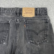 Vintage Levi  s 550 Orange Tab Black Jeans Mens 32x32 Fit 30x32 1996 Distressed