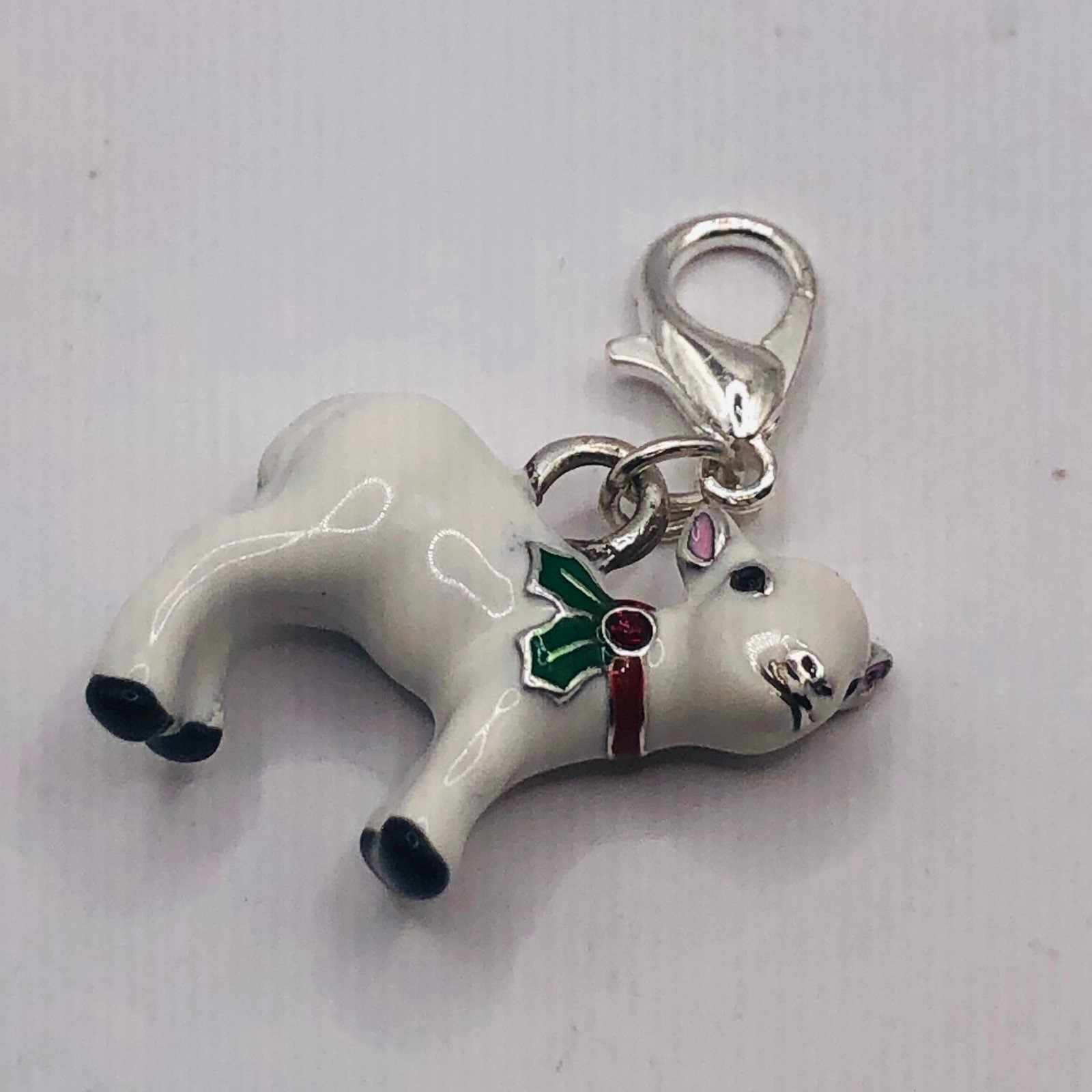 Brighton Christmas Caroly lamb sheep holiday holly custom snap charm