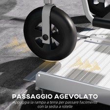 Homcom Rampa Per Sedia A Rotelle E Scooter Per Disabili Pieghevole, Lega Di Alluminio Antiscivolo Capacità 272Kg, 183X72X5Cm - 9