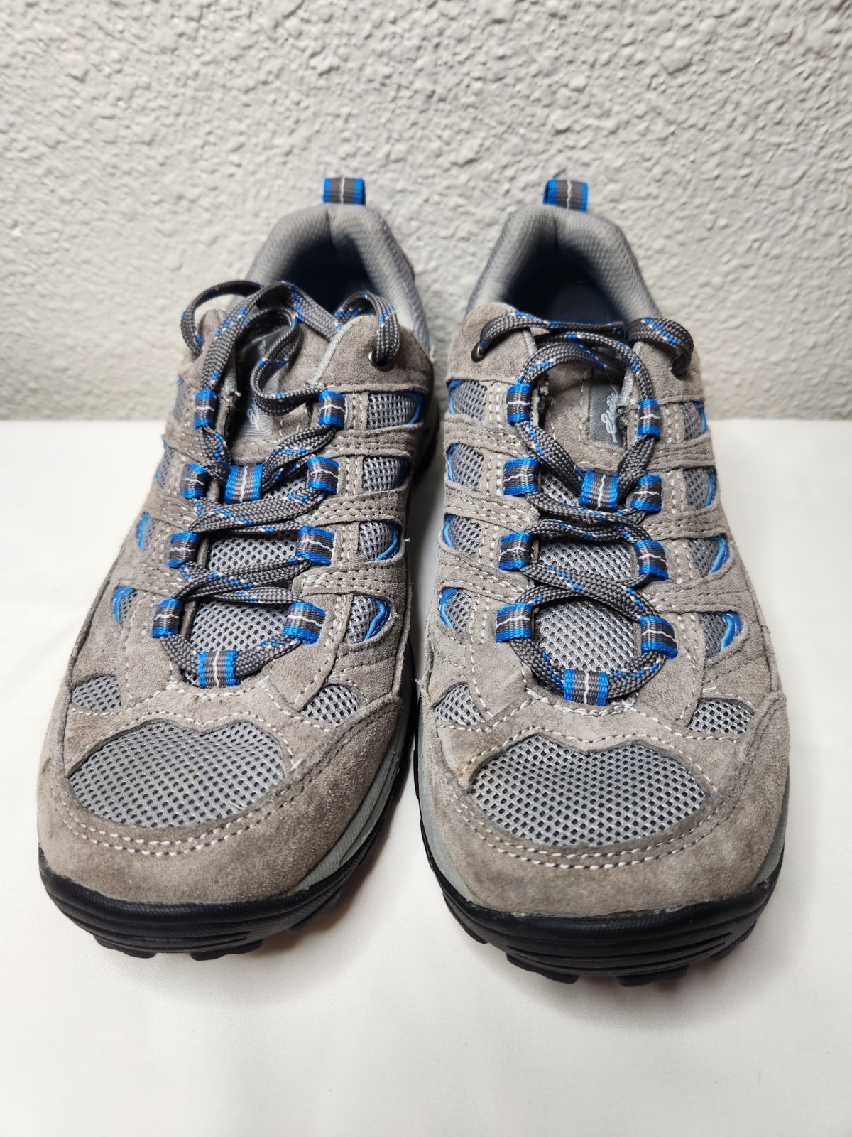 SAOLA Scarpe da trekking uomo Eddie Bauer MidLite taglia 8 blu in camoscio a rete quasi nuove!