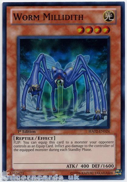 HA02-EN024 Worm Millidith Super Rare 1st Edition Mint YuGiOh Card