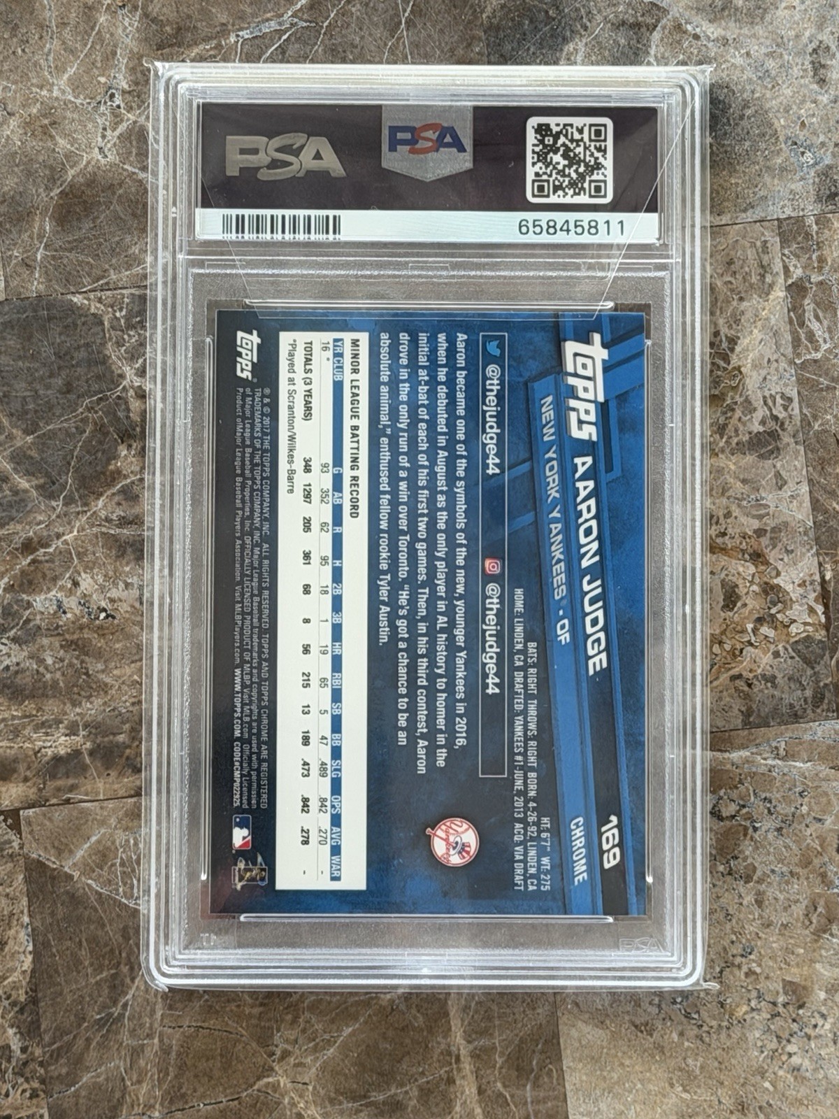 2017 Aaron Judge Topps Chrome #169 RC PSA Gem Mint 10 NY Yankees 🔥🔥 view 2
