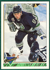 Geoff Sanderson - 1993-94 Topps Premier #156 - Hartford Whalers Hockey Card