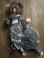 Vintage Franklin Heirloom Porcelain Doll 21 Inch Comes With Stand No Box