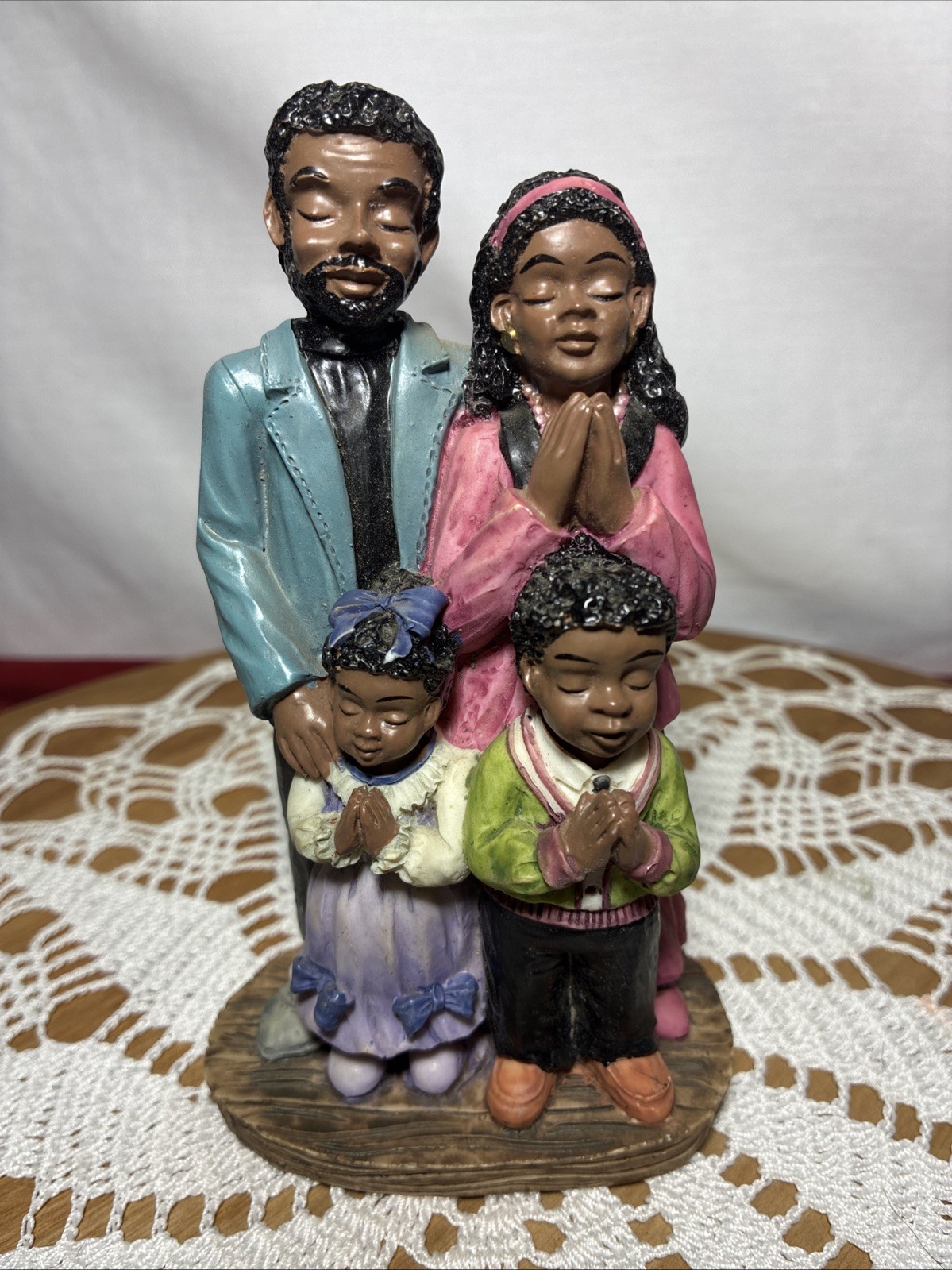 Vintage African American Family Figurine Dressed For Church By Young’s Inc.