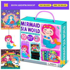 4-in-1 Mermaid DIY Mega Kit for Kids - 10 Arts Crafts Projects, Sewing, Scratc